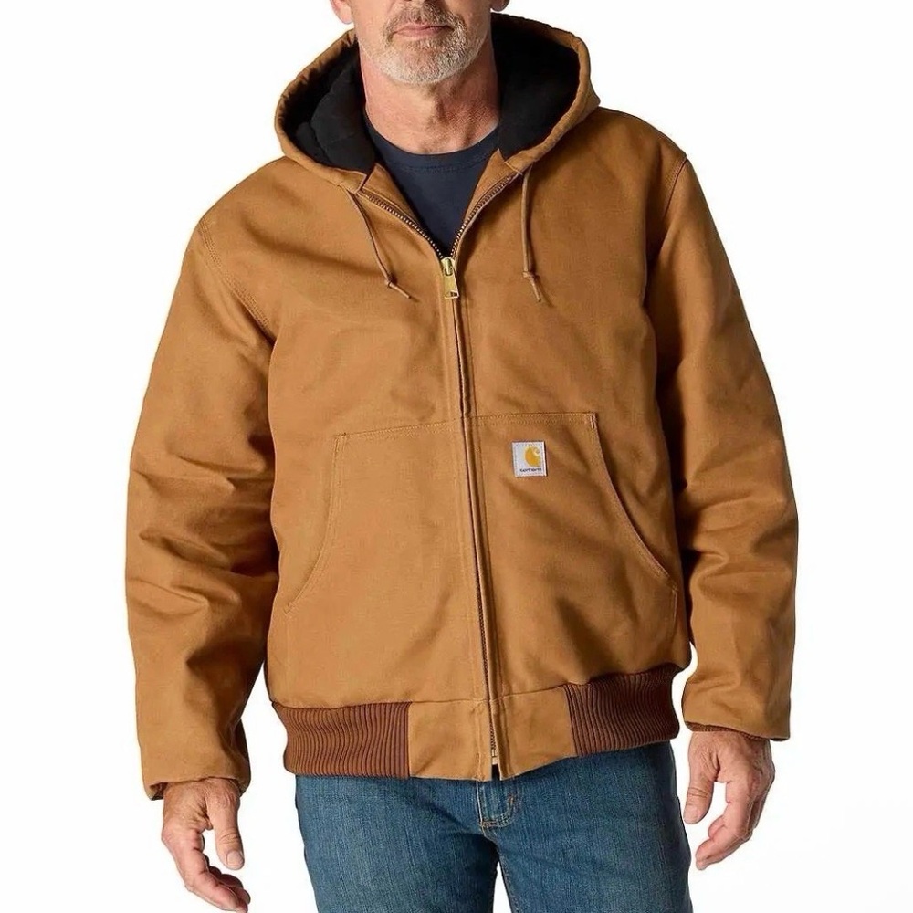 Carhartt Vtg Quilted Hooded Jacket J04BRN Men’s 4XL Regular Workwear Duck Brown